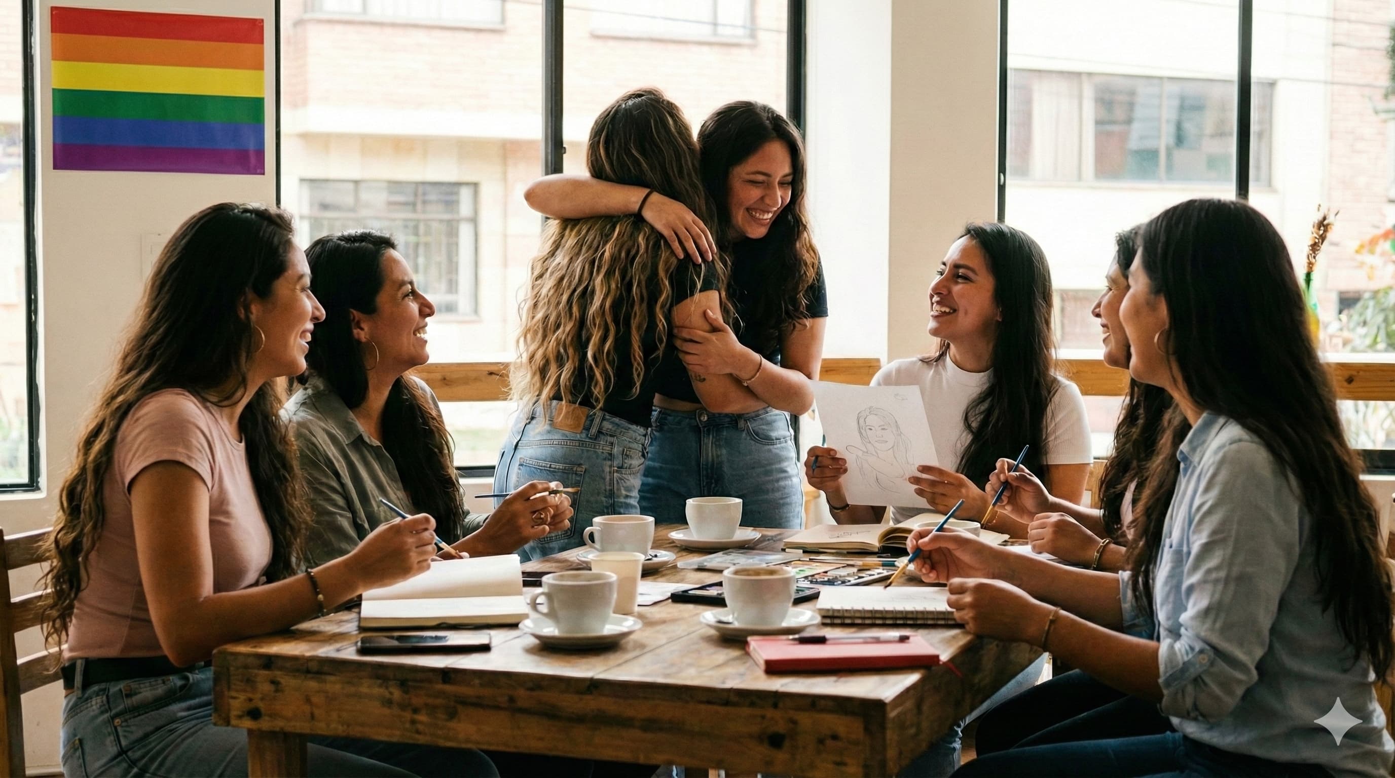 Mujeres en café - espacio lésbico seguro