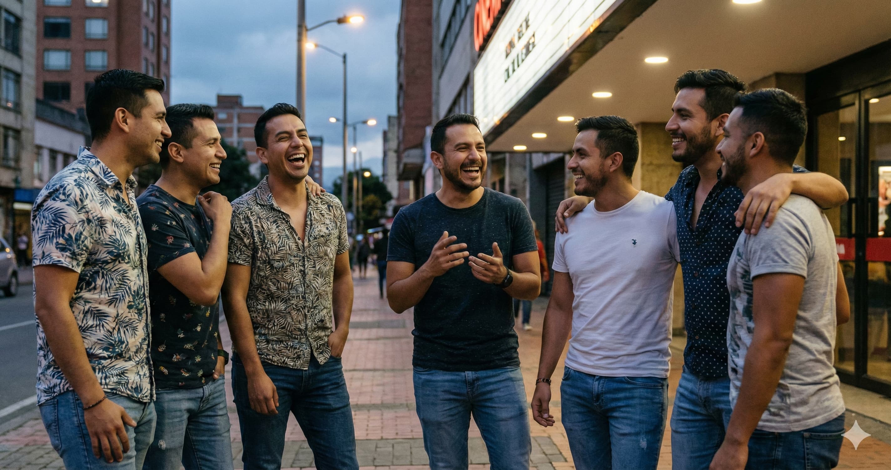 Eventos gay - hombres saliendo del cine