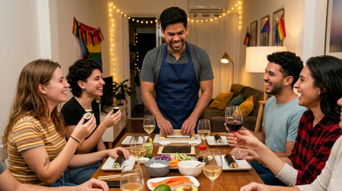 Taller de Sushi (maki, nigiri, oniguiri). LGBT+